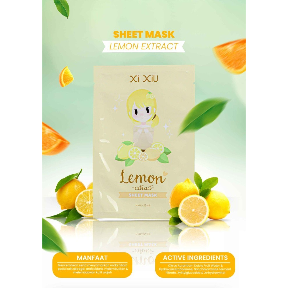 XI XIU FACE MASK SHEET MASK FRUITY SERIES Masker Wajah