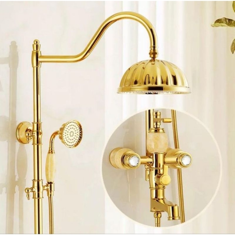Shower Laluna Marmer Bulat Unik Mewah Stainless Anti Karat Shower Sultan Gold Shower Gold Mewah Klas