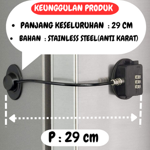 KUNCI KULKAS REFRIGERATOR FREEZER LOCK PIN LACI LEMARI PENGAMAN ANAK