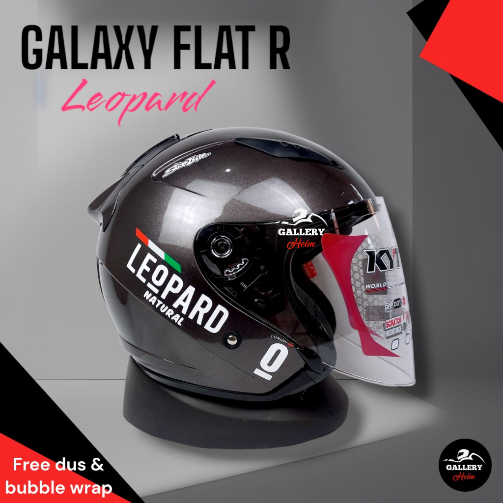 KYT GALAXY FLAT R GUNMETAL LEOPARD / HELM KYT HALF FACE