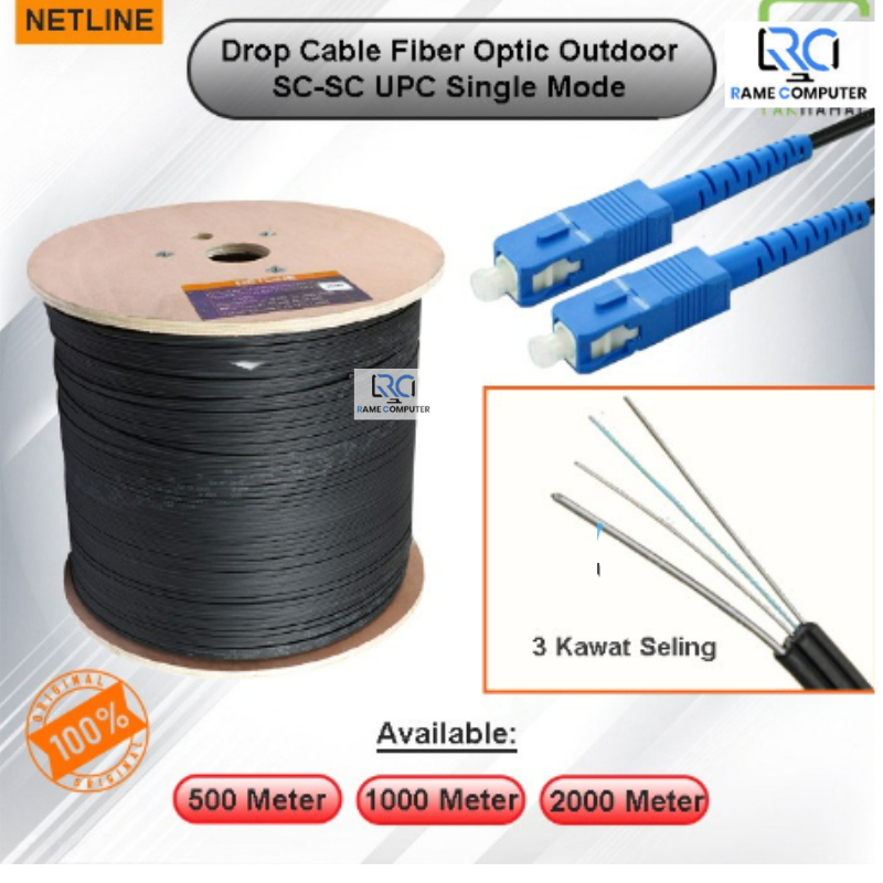 KabeL FO Fiber Optic SC Single mode 2000m Outdoor Netline 2000 meter 2km