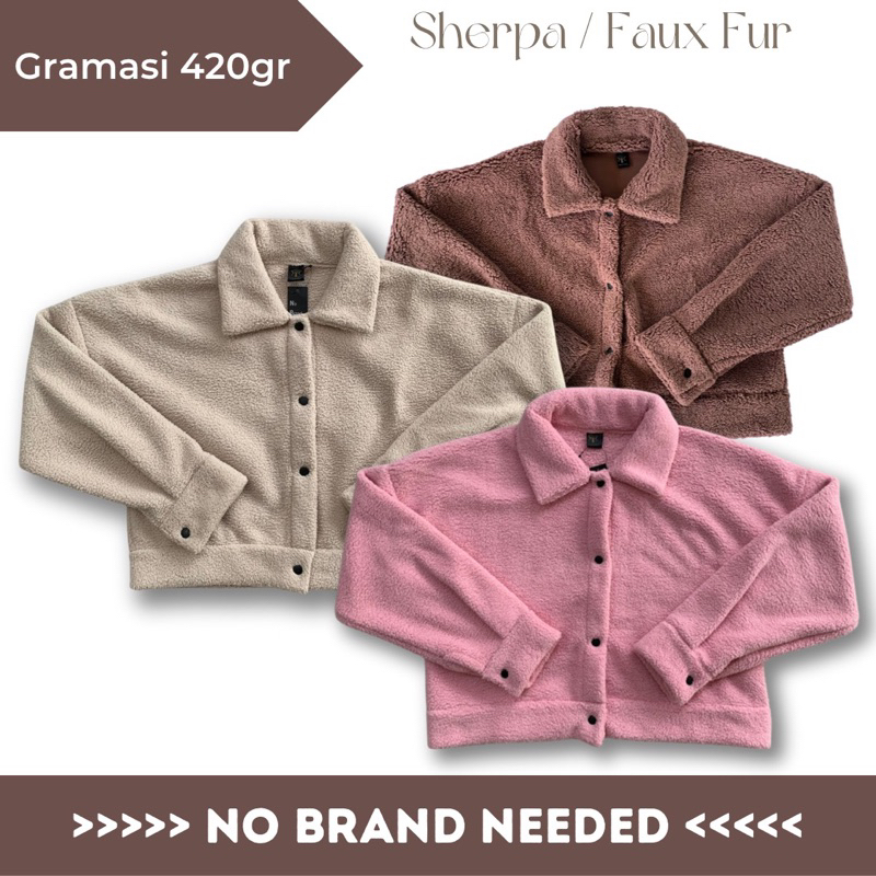Jaket Crop Furry Faux Fur / Jaket Bulu Wanita