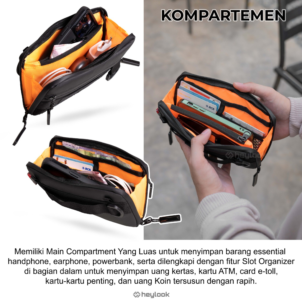 Tas Selempang Pria Wanita Tas Kekinian Tas Multifungsi Waterproof Slingbag Pouch Zeux Premium