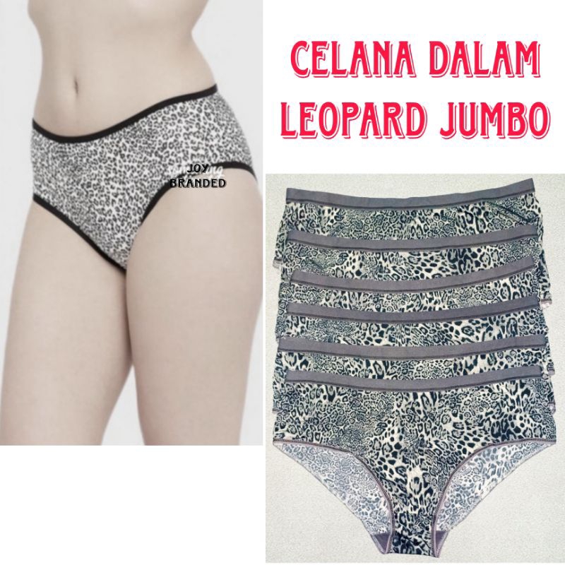 CELANA DALAM WANITA LEOPARD JUMBO CD BIG SIZE SISA EKSPORT