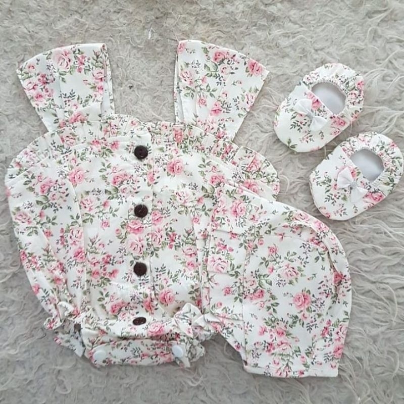 Baju Bayi Shabby flower jumper