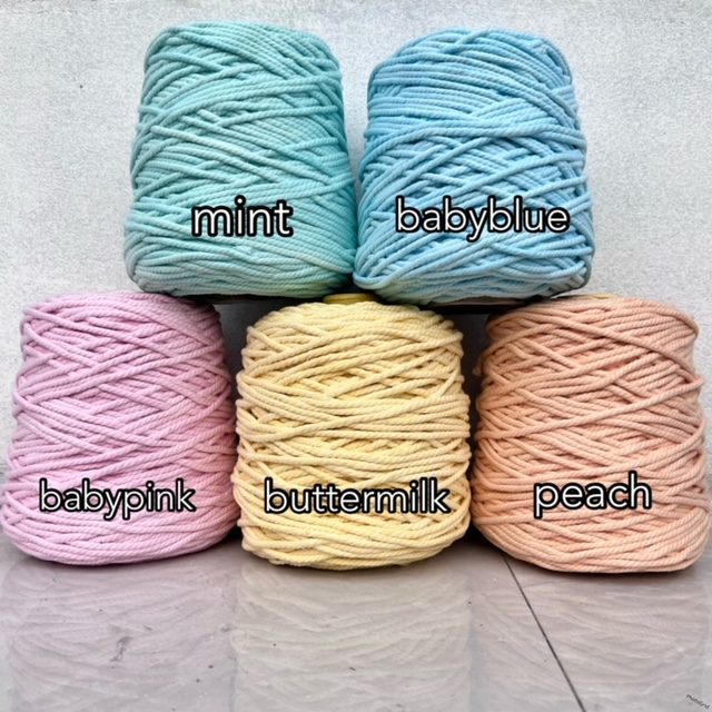 benang macrame cotton rope 1kg warna PART II