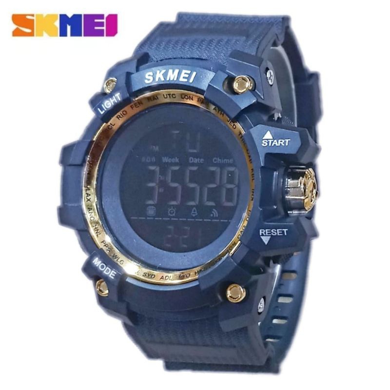 (Cod)Jam Tangan Pria Skmei Digital Bulat Wanter Resist/Anti Air Strap.Rubber(Dikirim Jakarta)