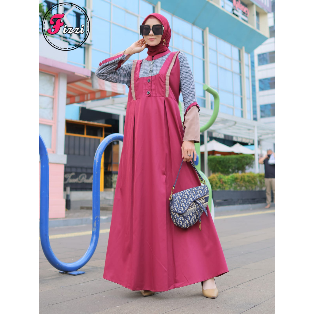 [Fizzi Original] M11 gamis toyobo kombinasi kotak yang paling banyak dicari gamis paling best seller