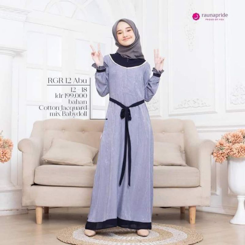 Gamis Remaja Rauna RGR 12 Abu