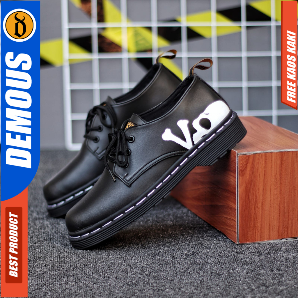 Sepatu Formal Pantofel Low Boots Docmart Hitam Pria