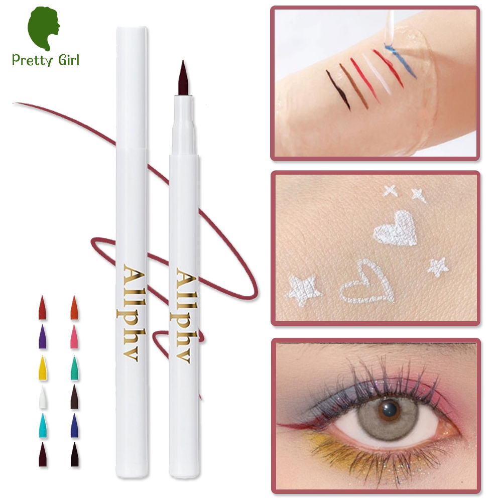 【100% Asli 】HANDAIYAN Allphv Eyeliner Waterproof Pencil Eyeliner Long Wear Matte Eye Liner Makeup Cosmetics Beauty Colorful Liner Makeup Warm