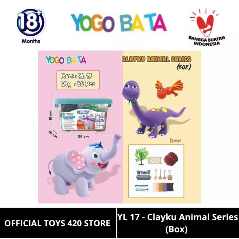 Mainan Edukasi CLAYKU Animal Series (Box) YL 17