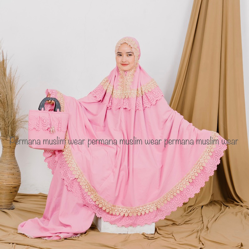 (Cod ) Mukena Dewasa Mewah Premium Lasercut Rempel Kalung/Mukena Dewasa Rempel Lasercut jumbo Permana /Mukena Terbaru adem jumbo Mewah( Free Tas)