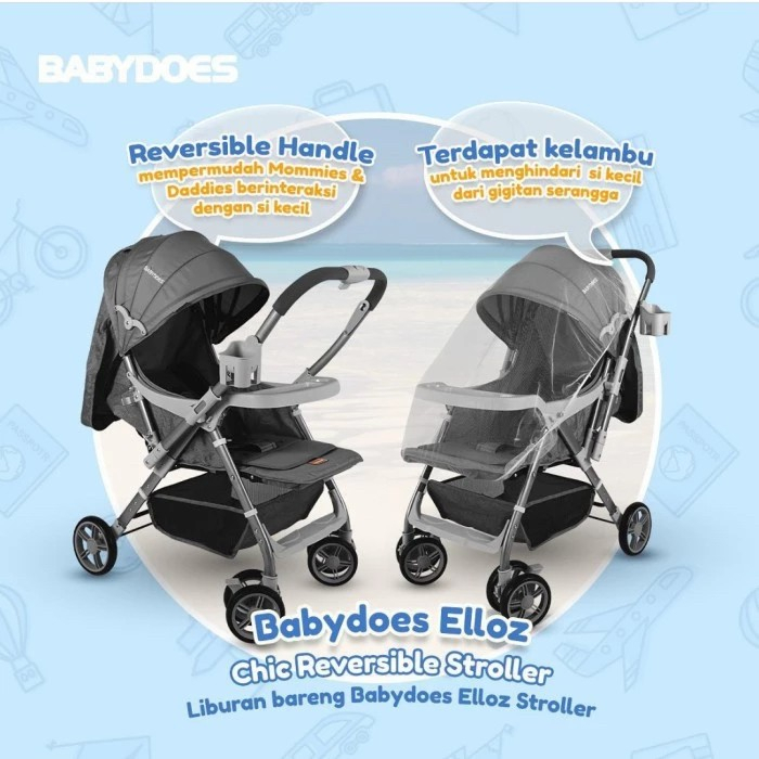 Makassar! Stroller Babydoes CH SN 324 Elloz Reversible / Kereta Dorong Bayi