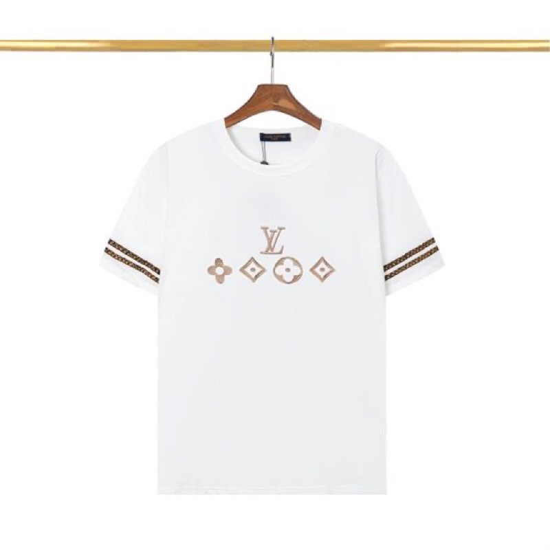 KAOS OBLONG LV  BORDIR COKLAT  IMPORT SUPER MIRROR HIGHQLT