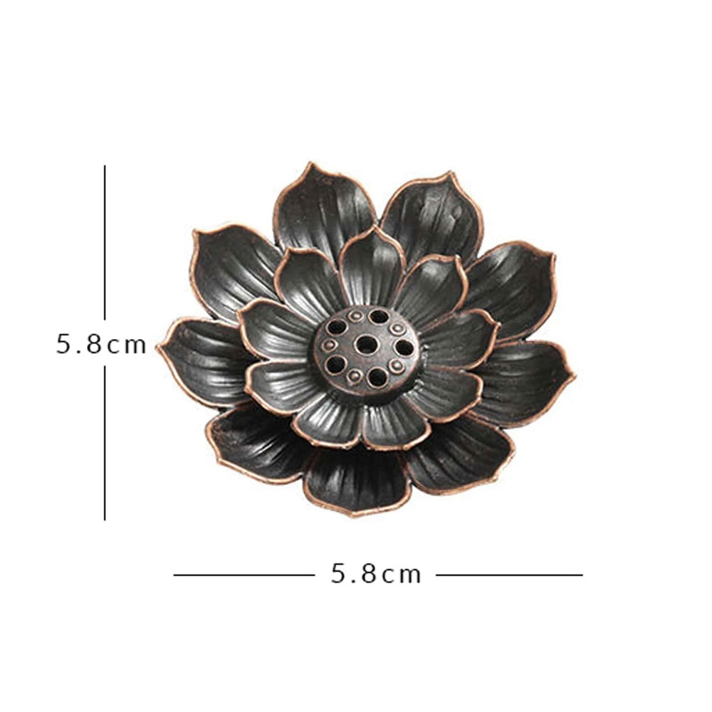 Tempat Dupa Incense Stick Holder Desain Lotus - YN002 - Bronze