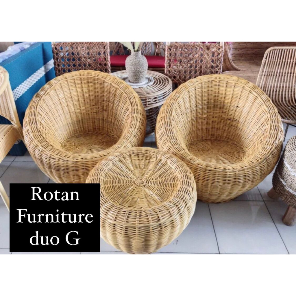 1 SET KURSI ROTAN GENTONG PUTRI KURSI TAMU KURSI ROTAN- DG 158