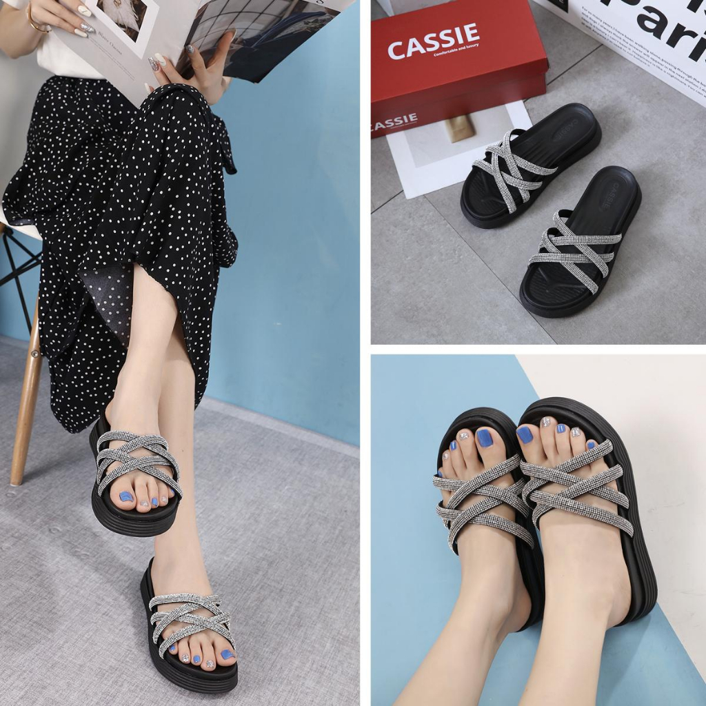 GSW Sandal wanita import sepatu sandal wanita import ( KELLI ) sandal wedges wanita sendal wedges wanita