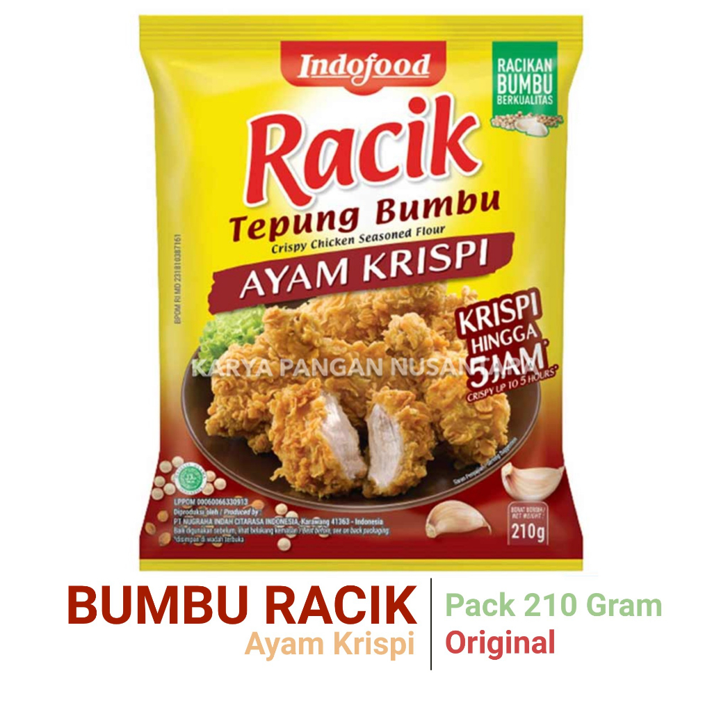 

BUMBU RACIK TEPUNG BUMBU AYAM KRISPI INDOFOOD BUMBU INSTANT 210 GR