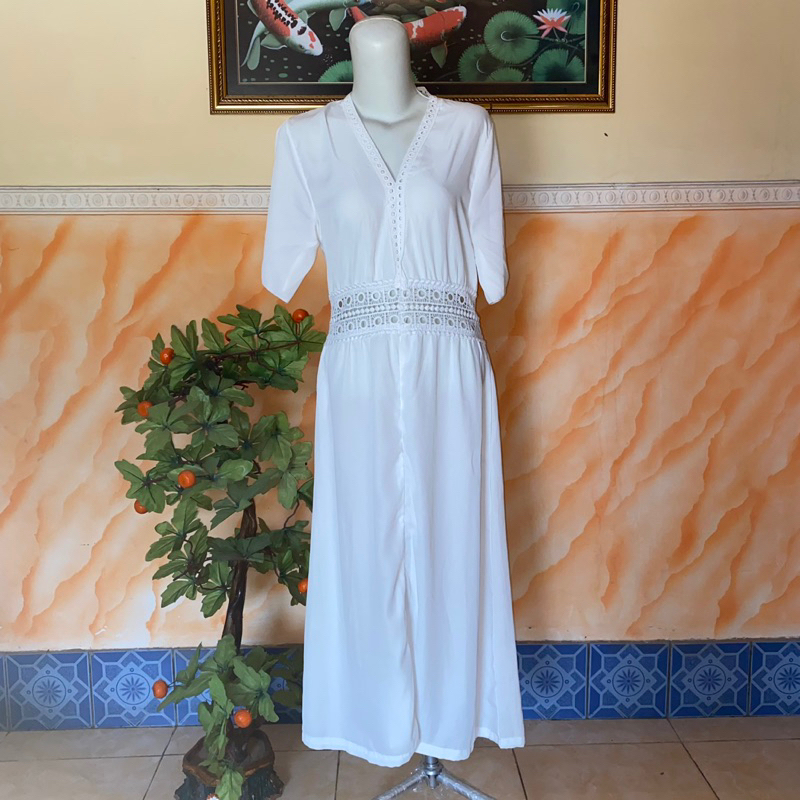 NEW Dress Sifon Panjang Putih