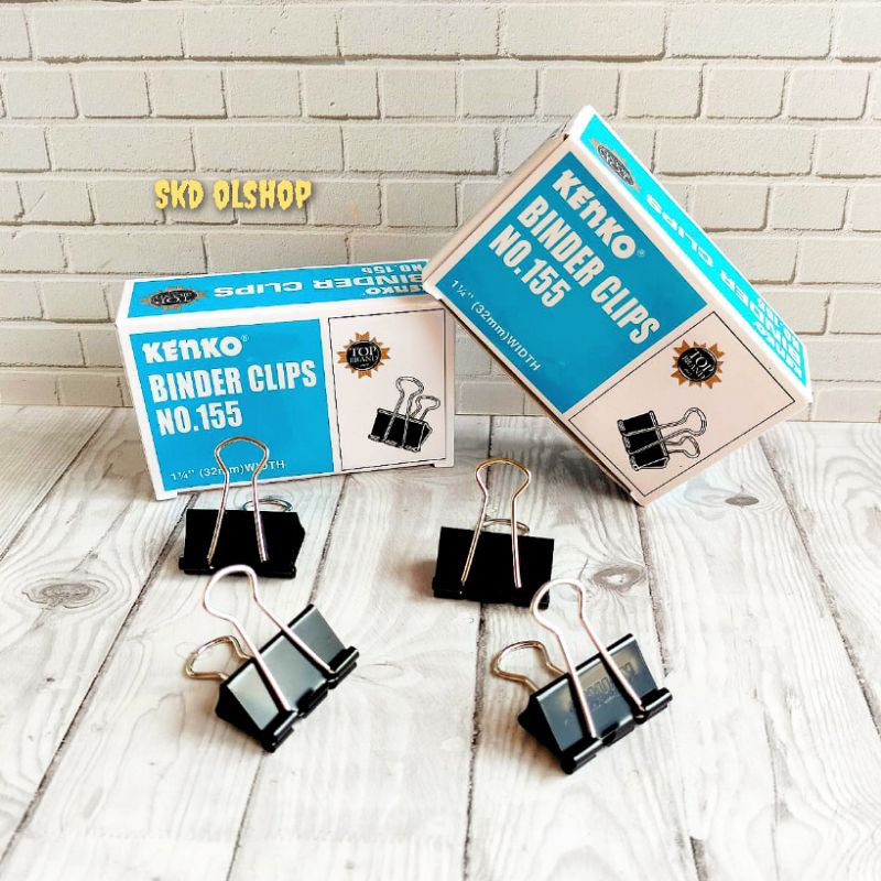 

Penjepit Kertas/ Binder Klip/Binder Clip No.155 Kenko 12 pcs