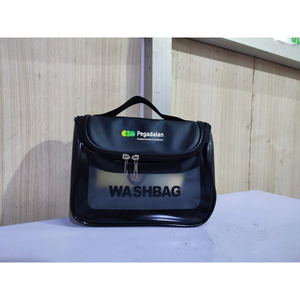 Tas Souvenir Transparan PEGAIDAIAN/Washbag Anti Air/Tas Kosmetik/Tas Washbag PEGADAIAN Custom / Souv