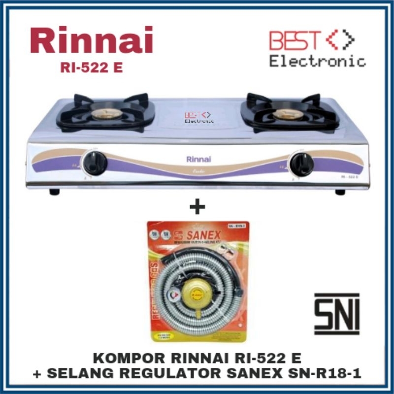 Kompor Gas Rinnai Stainless RI 522E Kompor Stainless Rinnai Kompor Rinnai 522E Kompor Rinai RI 522 E