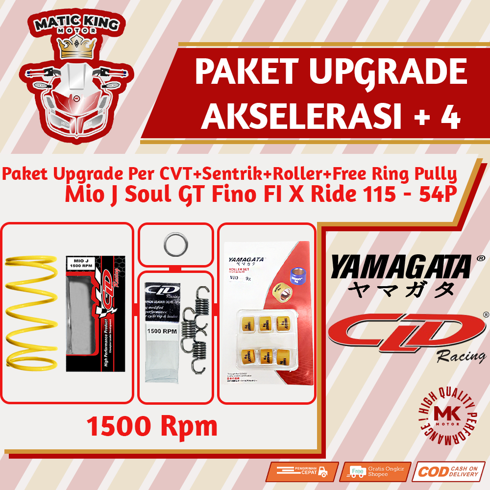 Paket Upgrade Per CVT + Sentrik + Roller Yamaha Mio Nmax Aerox Soul GT Fazzio Lexi X Ride Fino Freego CLD YAMAGATA 1000/1500 RPM