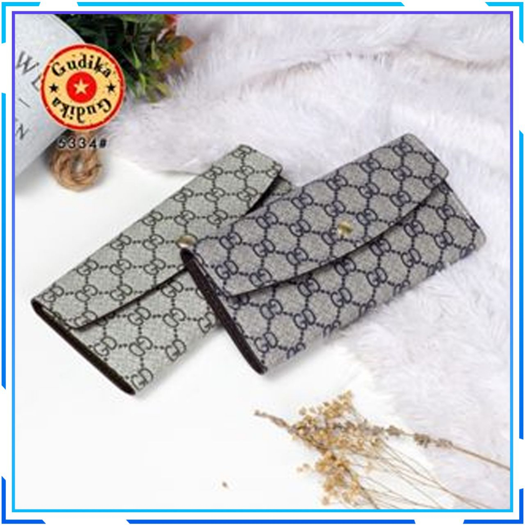 Dompet GUDIKA 5334 - Dompet Uang &amp; Kartu Lipat Panjang Wanita Kulit Waterproof Motif GD Import Original