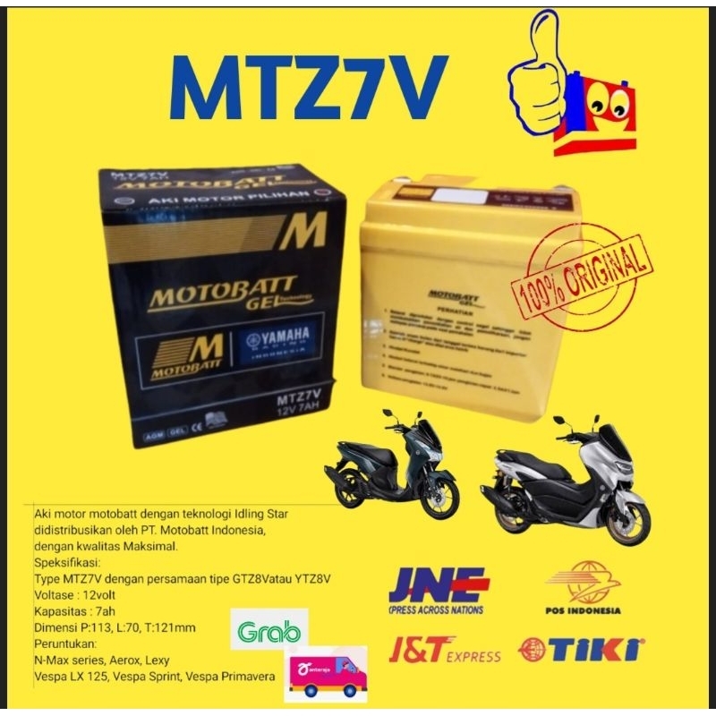 aki motor Nmax, aerox, Lexy  MTZ7V VTZ7V GTZ8V YTZ7Vmotobatt