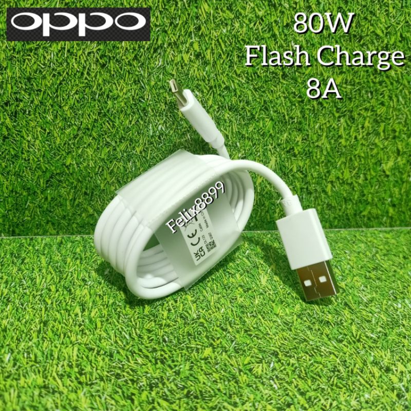 Kabel Data Charger Oppo A57 A74 A75 A76 A77 A77S A95 A96 Original 80W 8A Super Vooc Flash Charge