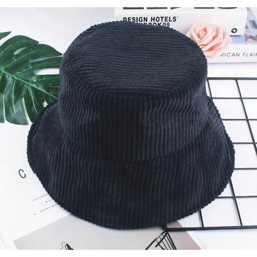 TERBARU!!!Topi Bucket Unisex Bahan Corduroy Import / Bucket Hat Dewasa Pria Wanita Viral Premium Quality