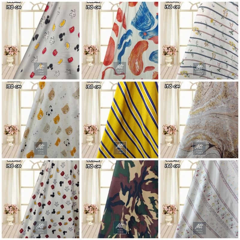 Kain Katun Rayon Motif Viscose Premium (harga 0,5 meter)