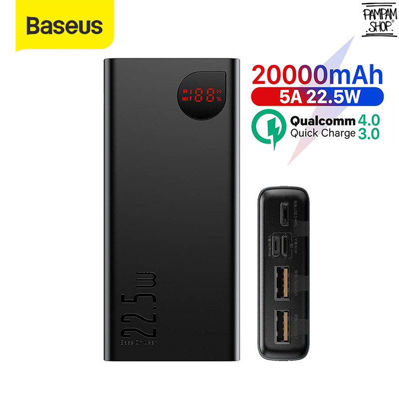 BASEUS ORIGINAL Powerbank Adaman 20000mAh Power Bank 20000 mAh 3A Fast Charging Quick Charge Type C