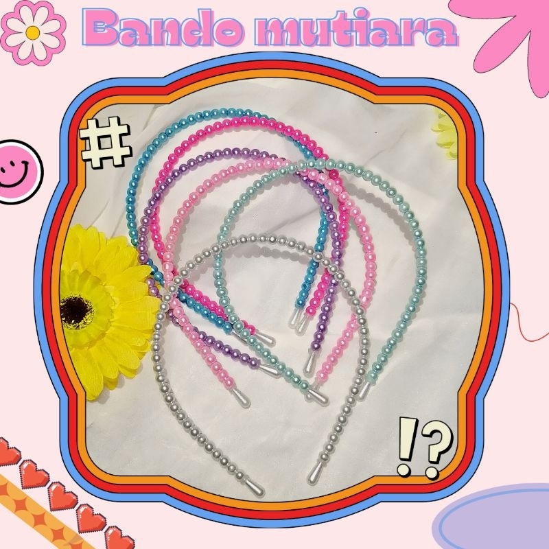 BANDO MUTIARA POLOS WARNA WARNI/ BANDO KOREA / PEARL HEADBAND