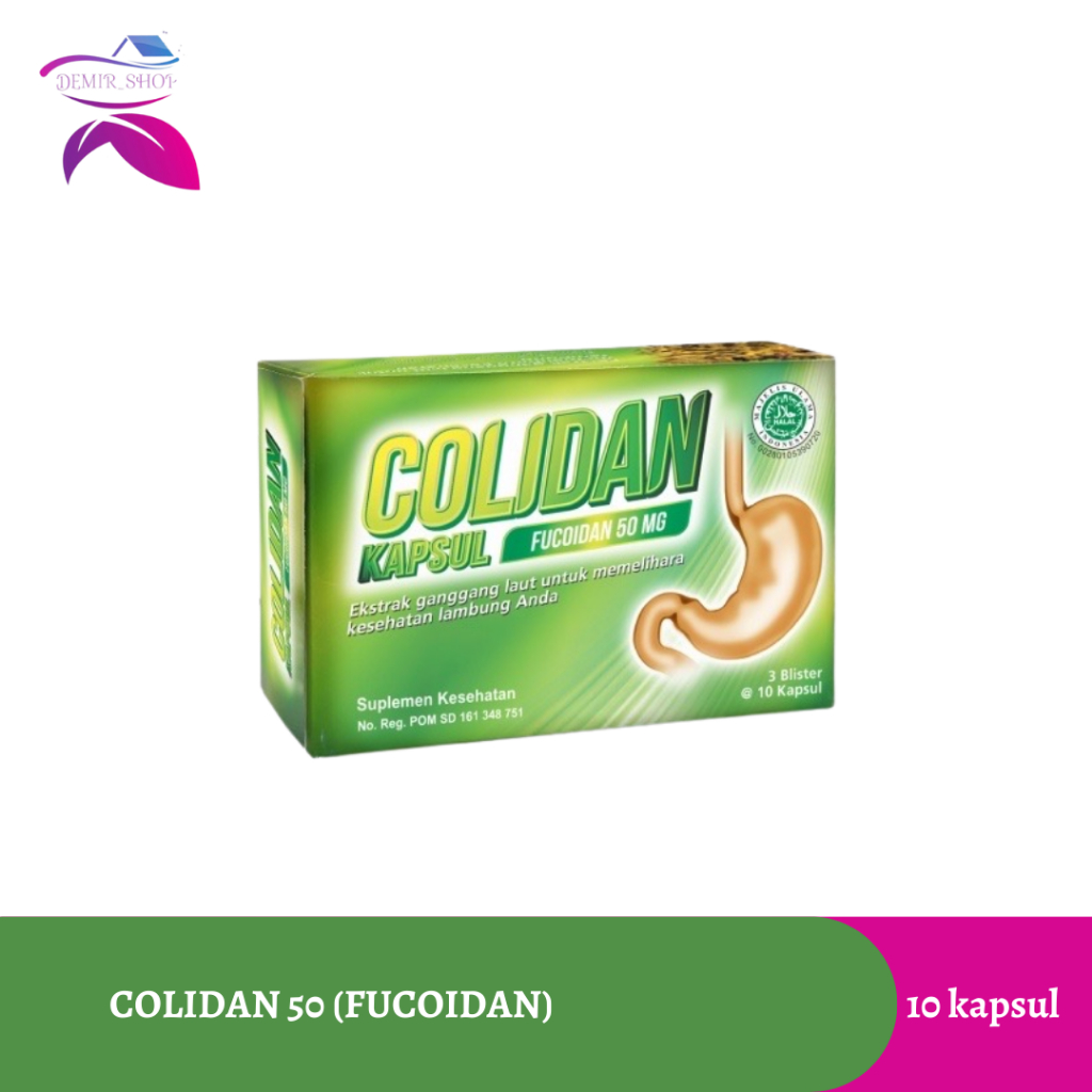 Colidan Fucoidan 50 mg - 1 Blister @ 10 Kapsul Bantu Kesehatan Lambung