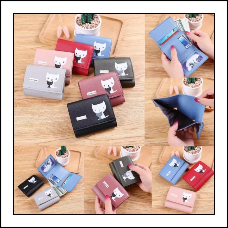 Dompet Wanita Lipat Cat Lucu AK1003
