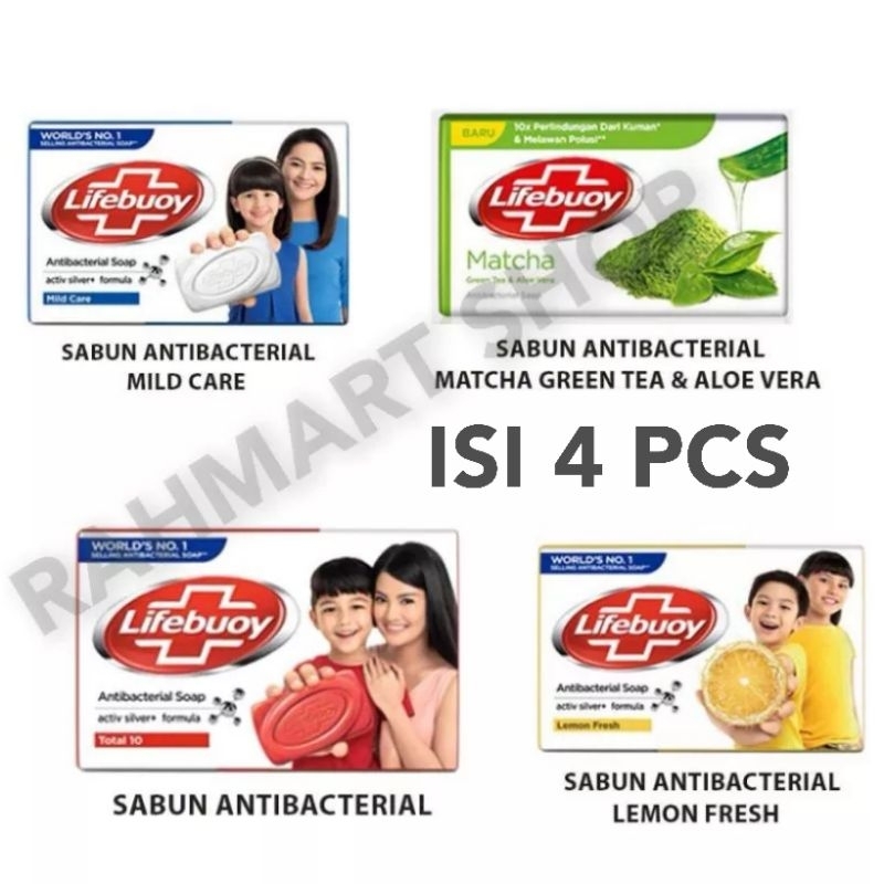 LIFEBUOY SABUN BATANG ANTISEPTIK BAR SOAP ISI 4 - 60gr - 110gr TERMURAH