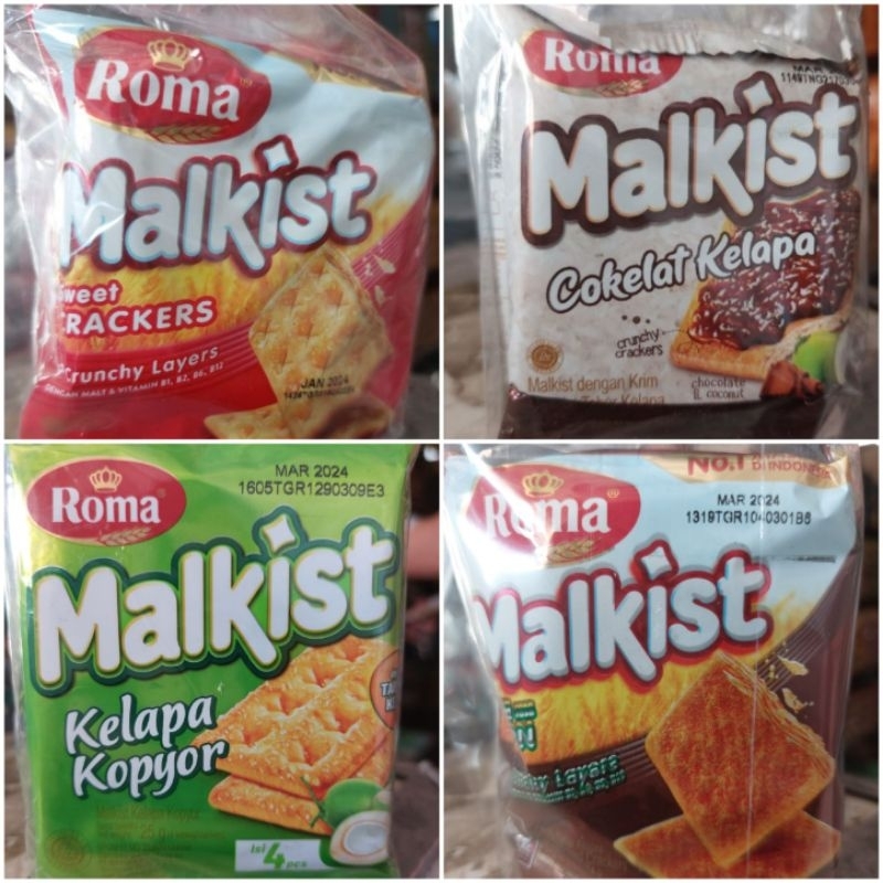 

Roma Malkist Krim Tabur Cokelat Kelapa Abon Gula Manis Kelapa Kopyor Rentengan Rencengan Isi 10 Sachet Pcs 25 Gr