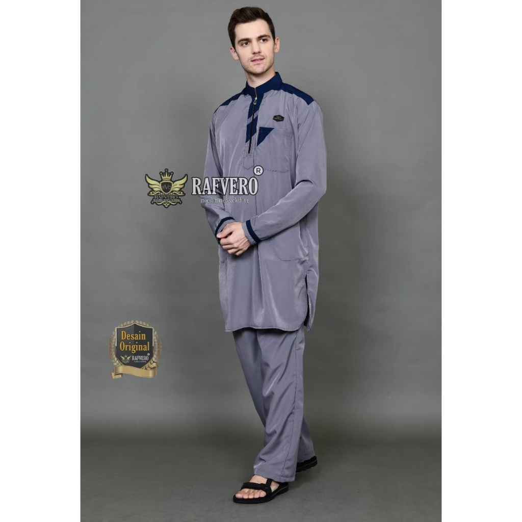 Baju Koko / Baju Muslim Setelan Pakistan Dewasa / Setelan Muslim ABIZAR / Gamis Pria / Koko Pakistan