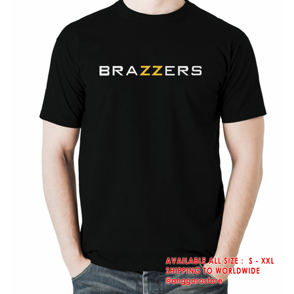 Kaos/T Shirt Brazzers Logos Text Adult Site Series Custom Satuan