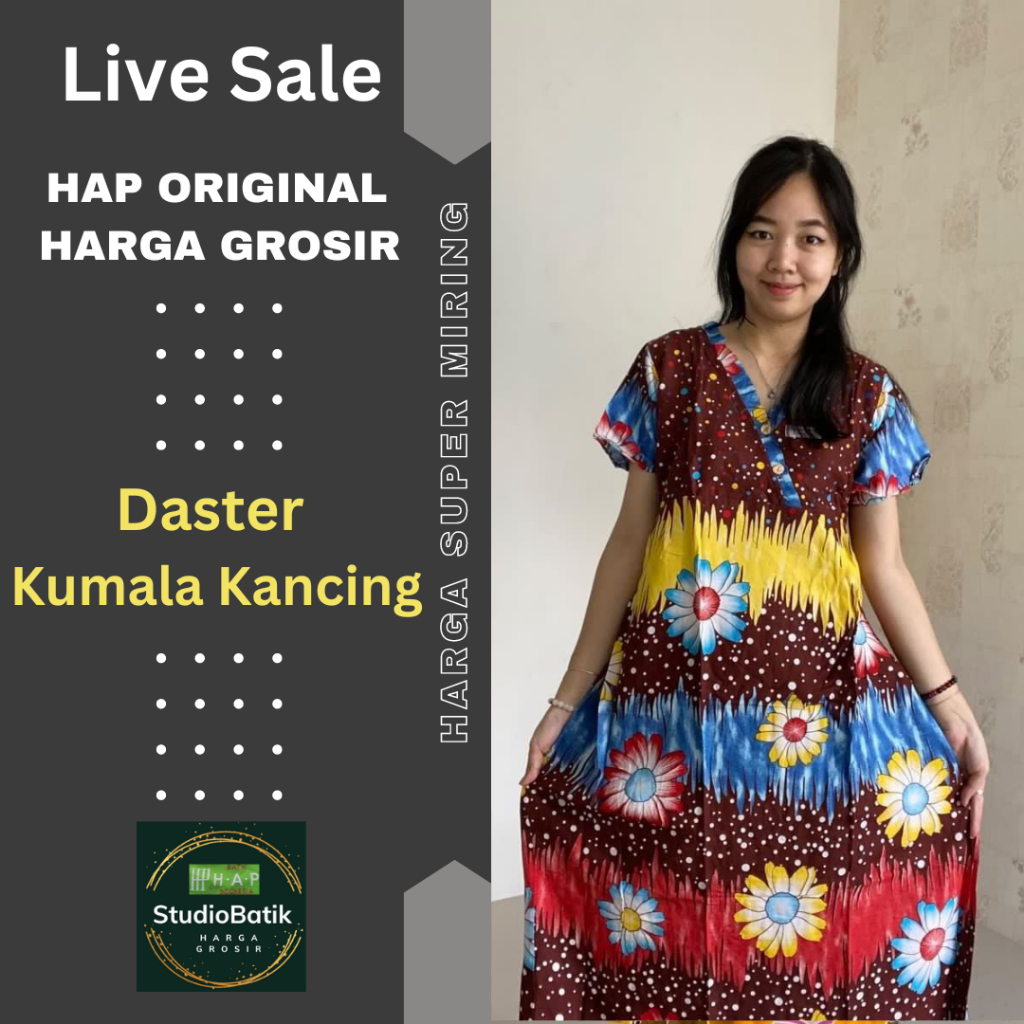 (NO TAGBRAND) Daster Batik HAP Original Model Kumala Kancing Harga Grosir Langsung Pabrik StudioBatik.HAP