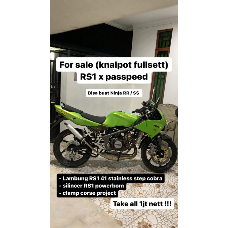 knalpot RS1 41 stainless dan silincer RS1 powerbom bonus clamp corse