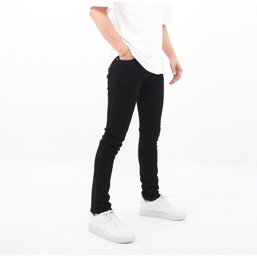 FEROCIOUS.CO Celana Jeans Ripped pria Slimfit Stretch New Original Jeans Panjang Pria Skinny Hitam  (FREE STICKER-GELANG)