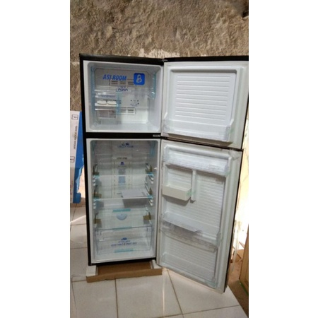 Kulkas Aqua 2 Pintu Inverter Glass Door 223 Liter AQR-D275R WBK