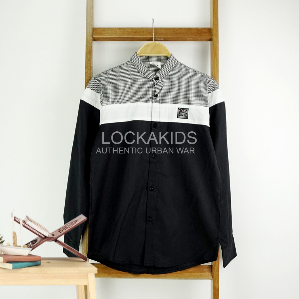 baju koko anak laki-laki lengan panjang kemeja muslimanak usia 9-16 tahun bahan premium by lockakids