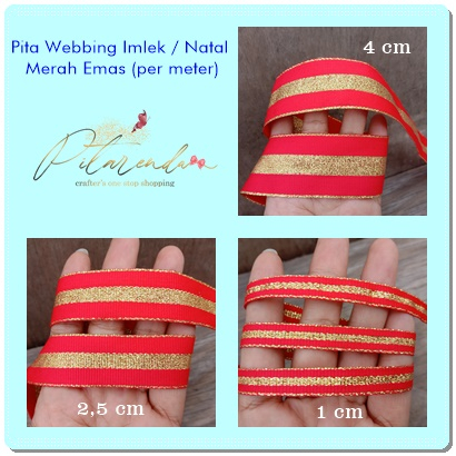 

PITA-128 : Pita Bis / Webbing Natal Imlek Merah Emas (per meter)