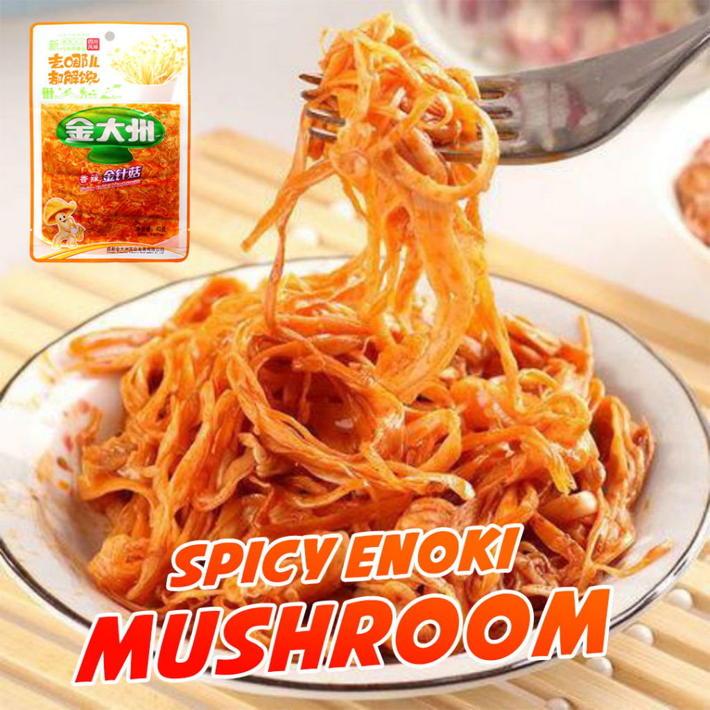 Spicy Enoki Mushroom Jamur Enoki Pedas Snack Cemilan Siap Saji