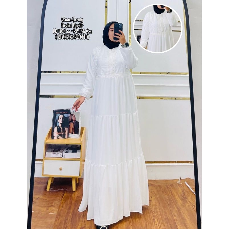 AGNES BAJU GAMIS PUTIH WANITA RENDA