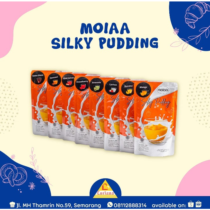 Silky Pudding Moiaa 100gr Bubuk Pudding Sutra Susu Enak Lembut Murah